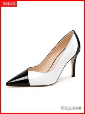 Women's Pointy Toe Stiletto Pumps Slip-On Patent Leather Heels